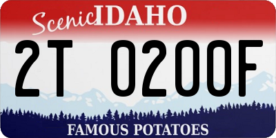 ID license plate 2T0200F