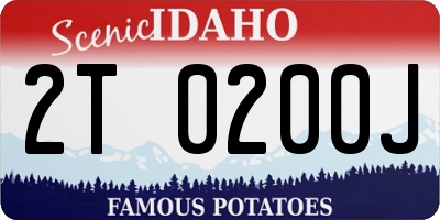 ID license plate 2T0200J
