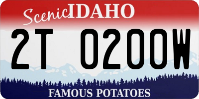ID license plate 2T0200W