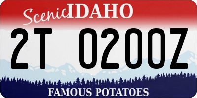 ID license plate 2T0200Z