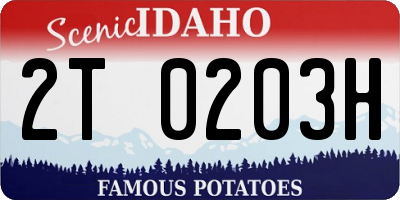 ID license plate 2T0203H