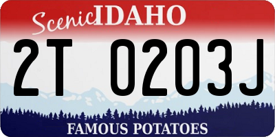 ID license plate 2T0203J
