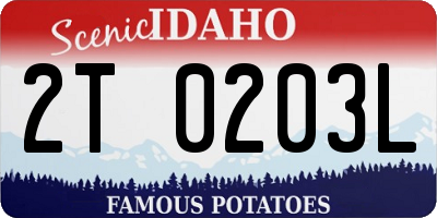 ID license plate 2T0203L