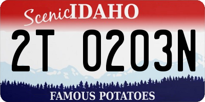ID license plate 2T0203N