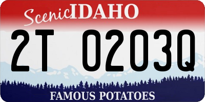 ID license plate 2T0203Q