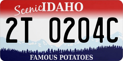 ID license plate 2T0204C
