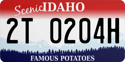 ID license plate 2T0204H