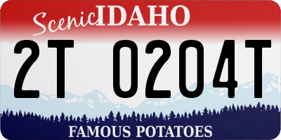 ID license plate 2T0204T