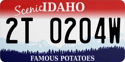 ID license plate 2T0204W