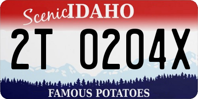 ID license plate 2T0204X