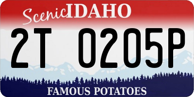 ID license plate 2T0205P