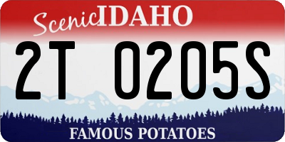 ID license plate 2T0205S