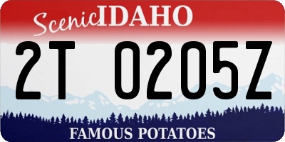 ID license plate 2T0205Z