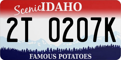 ID license plate 2T0207K