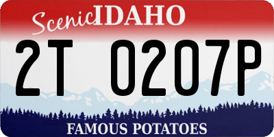 ID license plate 2T0207P