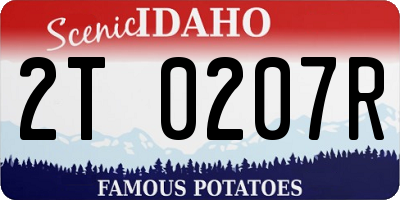 ID license plate 2T0207R