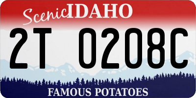 ID license plate 2T0208C