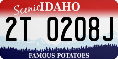 ID license plate 2T0208J