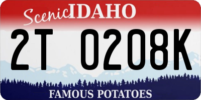 ID license plate 2T0208K