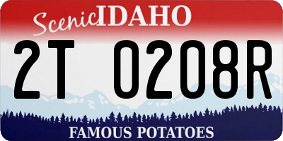 ID license plate 2T0208R