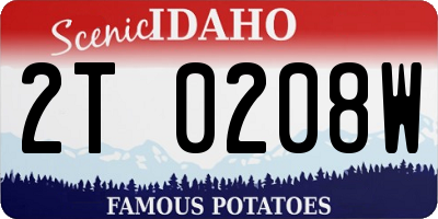 ID license plate 2T0208W