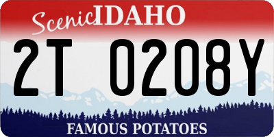 ID license plate 2T0208Y