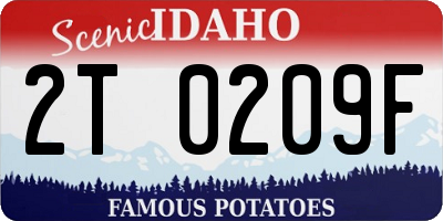 ID license plate 2T0209F