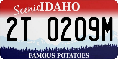 ID license plate 2T0209M