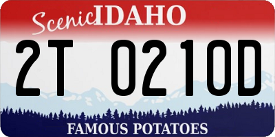 ID license plate 2T0210D