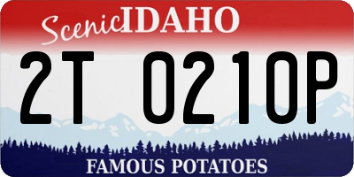 ID license plate 2T0210P