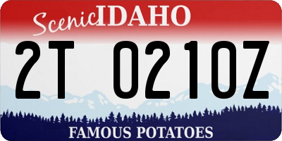 ID license plate 2T0210Z