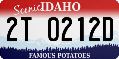 ID license plate 2T0212D
