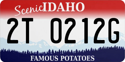 ID license plate 2T0212G