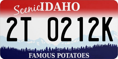 ID license plate 2T0212K