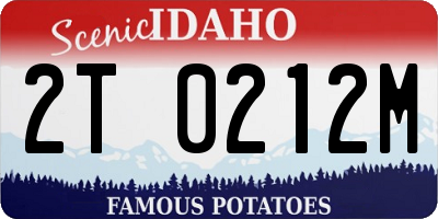 ID license plate 2T0212M