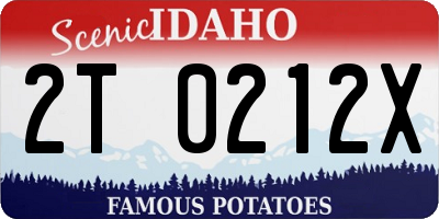 ID license plate 2T0212X