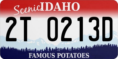ID license plate 2T0213D