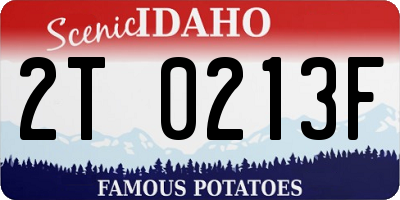 ID license plate 2T0213F