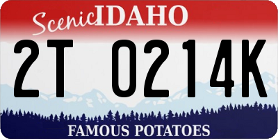 ID license plate 2T0214K