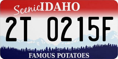 ID license plate 2T0215F