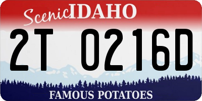 ID license plate 2T0216D