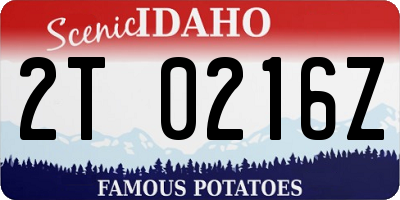 ID license plate 2T0216Z