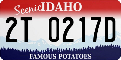 ID license plate 2T0217D
