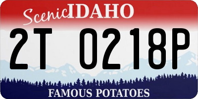 ID license plate 2T0218P