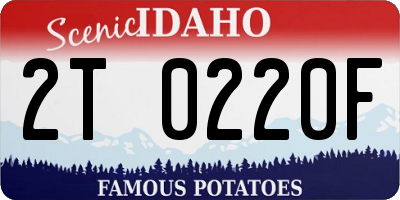 ID license plate 2T0220F