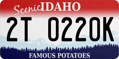 ID license plate 2T0220K