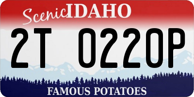 ID license plate 2T0220P