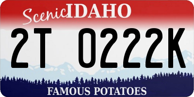 ID license plate 2T0222K