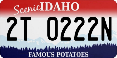 ID license plate 2T0222N