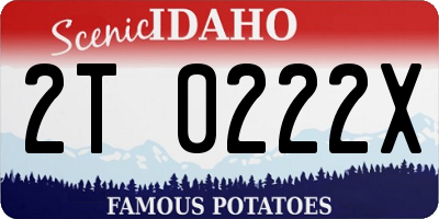 ID license plate 2T0222X